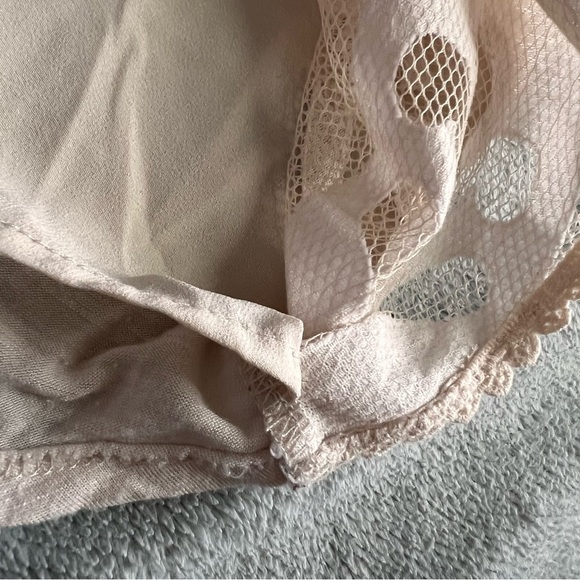 Anthropologie Meadow Rue Capriccio Lace Slub Jersey Tunic Top Ivory Cream Sz M - Picture 11 of 16
